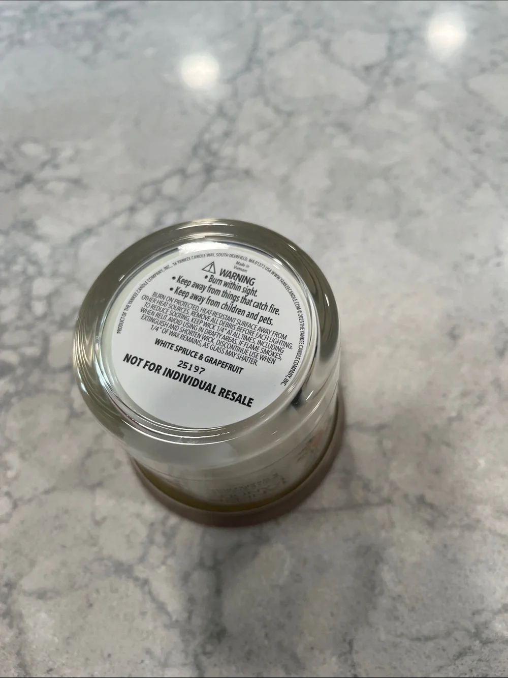 Yankee Candle White Spruce & Grapefruit 4 oz New